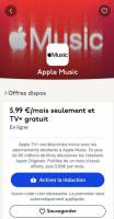 Music et Apple TV+ pour 5.99 pour les étudiants à 5.99 €