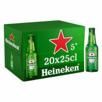 Pack de 20 bouteilles de bière Blonde 5% Heineken 25 cl (via 4,34€ fidélité + 7,75€ en 2 BA) à 0.66 €