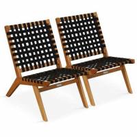 Oviala - Lot de 2 fauteuils relax en bois d'eucalyptus FSC Bondy à 199 €