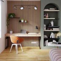 Lot 5 panneaux tasseaux décor foncé, fond feutrine noir Inari ARTENS, 260x30 cm à 99.9 €