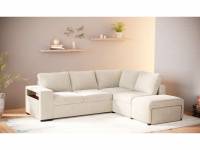 Canapé d'Angle Réversible Convertible Jozzis - 4 places, Velours Beige, Coffre de rangement à 799 €