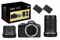 Appareil photo hybride Canon EOS R50 + RF-S 18-45mm f/4.5-6.3 IS STM + RF-S 55-210mm f/5-7.1 IS STM + 2ème batterie + chargeur à 899.99 €