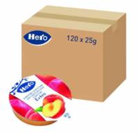 Lot de 120 Pots de 25g (3Kg) de Confiture de Pêche Hero - DLUO : 16/12/2025 à 2.99 €