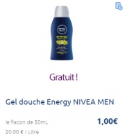 Gel douche Energy Nivea Men GRATUIT ( Valable partout )