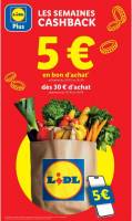 [LIDL+] 5€ en bon d'achat dès 30€ d'achat à 0 €