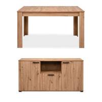 LOT BUFFET + TABLE PANAMA Imitation chêne à 173.99 €