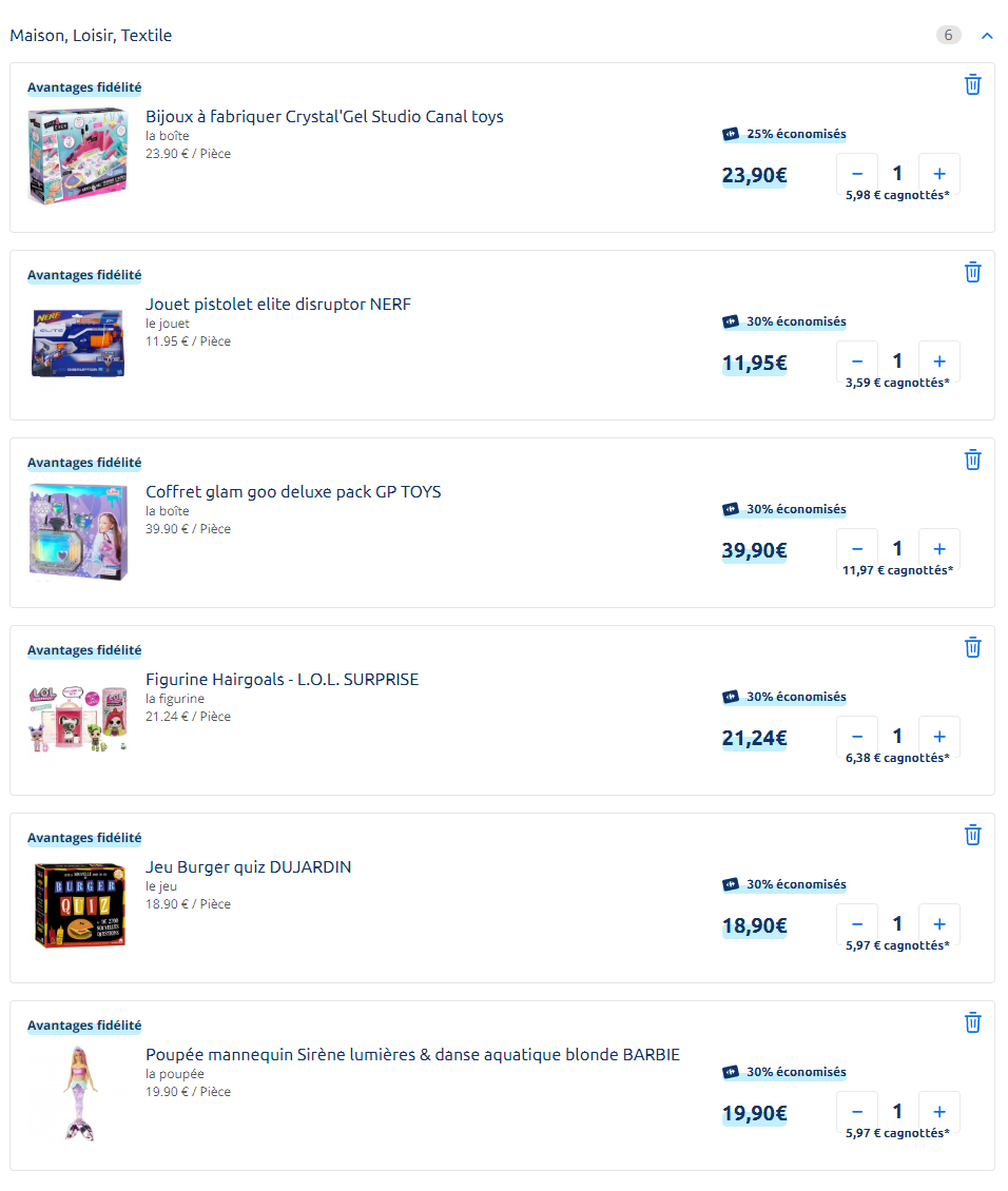 liste des jouets carrefour