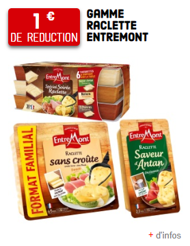 Bon de réduction sur la raclette entremont 