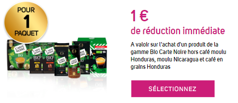 Bon de réduction sur la gamme café carte noire bio 