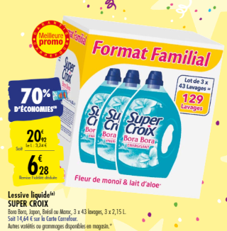 Promotion du catalogue carrefour remise fidélité lessive super croix 