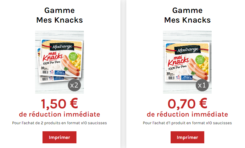 Bon de réduction Ma vie en couleurs sur les Knacks Madrange