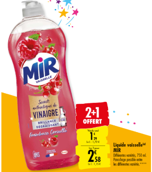 Promotion du catalogue carrefour 2+1 gratuit Mir vaisselle 