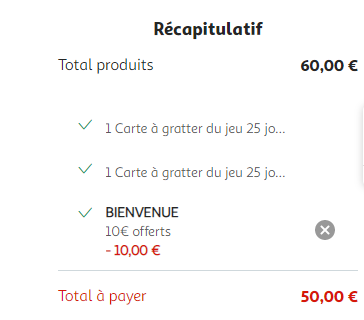 Récapitulatif promo auchan remise fidélité