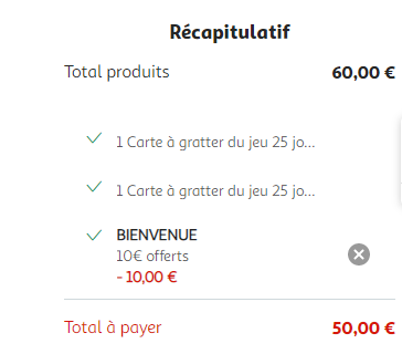 Récapitulatif promo auchan remise fidélité 