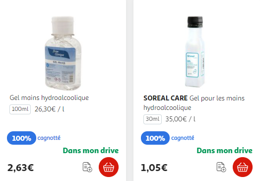 gels hydroalcoolique auchan gratuit 