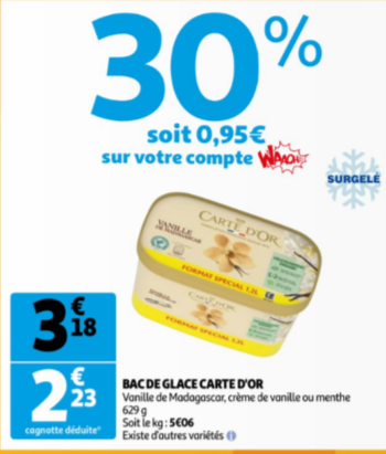 glace carte d'or promotion auchan novembre