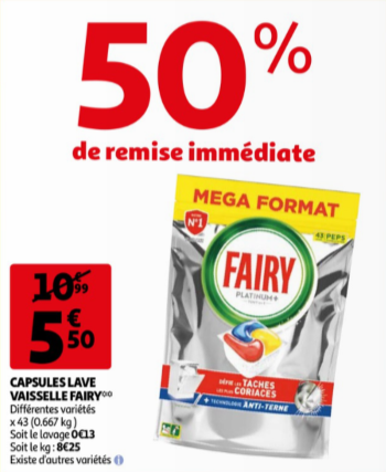 Promotion fairy auchan novembre 