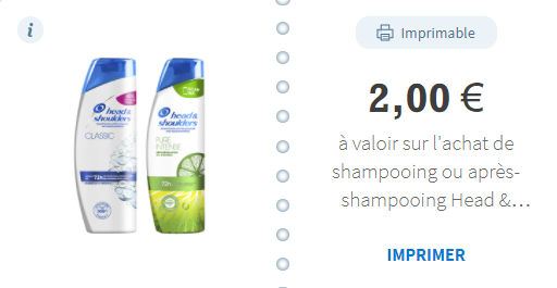Bon de rédcution head and shoulders