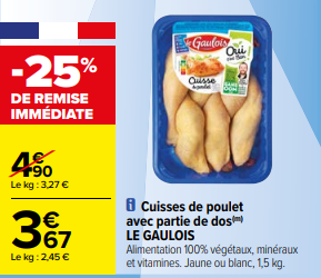 Promotion cuisse de poulet carrefour