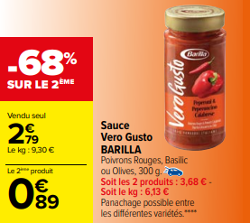 sauce barilla promotion carrefour