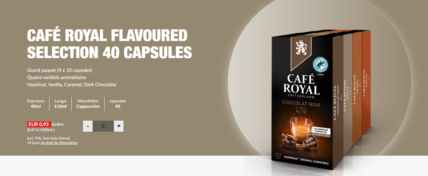 Erreur de prix café royal 