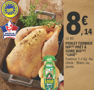 Poulet loué promotion e.leclerc 