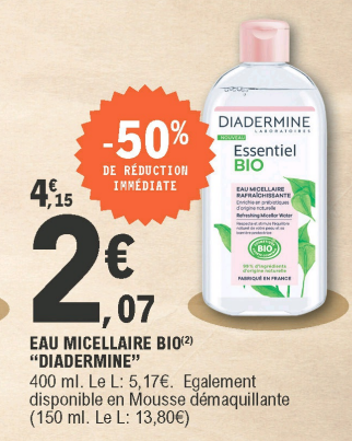 Diadermine eau micelllaire bio