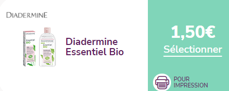 Bon de réduction diadermine essentiel bio 