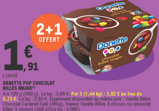 Promotion danette pop 