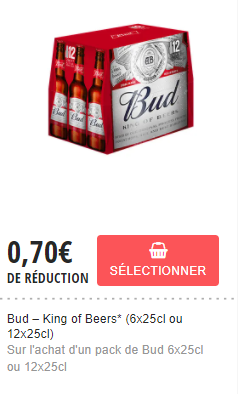 Bon de réduction bud 