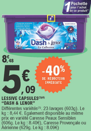 Promotion dash et lenor