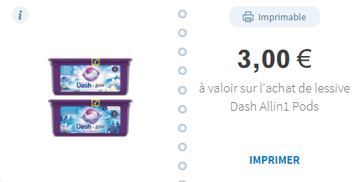 Bon de réduction dash et lenor