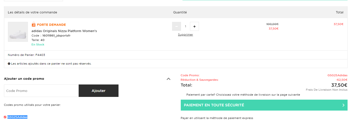 Code promo adidas jdsports 