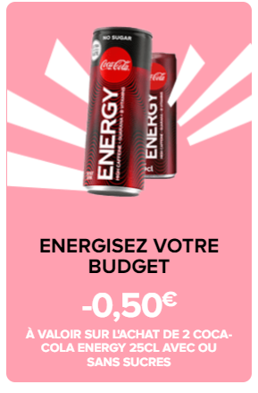 Bon de réduction Coca cola de 0,50€