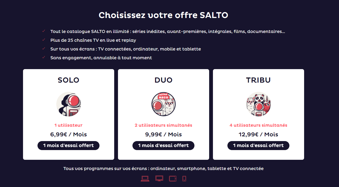 Salto offert gratuit 1 mois