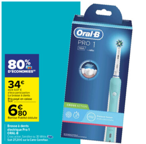 Brosse a dents oral B carrefour promotion 