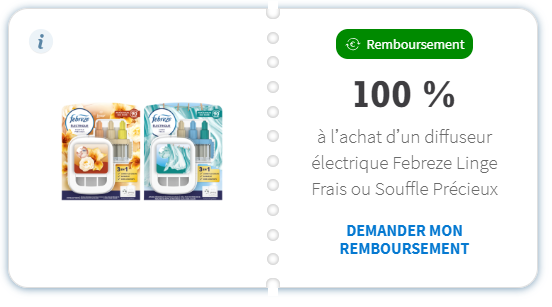 febreze gratuit diffuseur electrique 