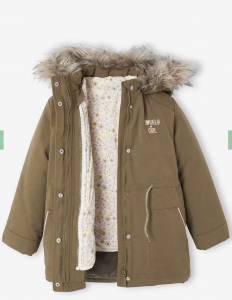 Parka fille 3 en 1 hiver à capuche - kaki à 29.99 €