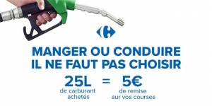Carrefour 5€ de remise pour 25L de carburant acheté 