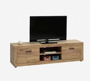 Meuble TV LINTRUP 2 portes coloris chêne naturel - l180 x H50 x P40 cm à 125 €