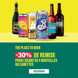 l'achat de 4 bouteilles ou cannettes à 4.75 €
