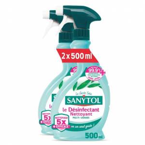 Lot de 2 Désinfectant Nettoyant Multi-Usages Sanytol - Parfum Eucalyptus, 500 ml (via Prévoyez & Économisez) à 2.21 €