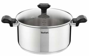 Faitout 24 cm Tefal Comfort Max + couvercle verre - Induction, Inox haute qualité, Poignées thermo-isolées, Garantie 10 ans C9734604 à 23.99 €