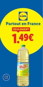 Huile de Colza Vita d'Or (1L) - Partout en France [Lidl] à 1.49 €