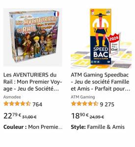 2 jeux achetés = le 3ème offert sur une Sélection de jeux de société à 0 €