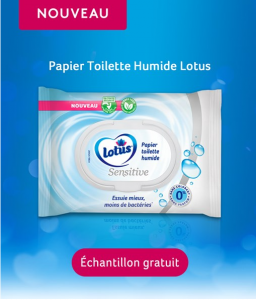 Echantillon de papier toilette humide Lotus