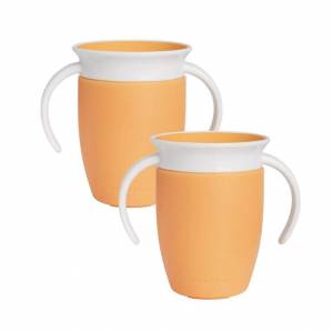 Lot de 2 Tasses bébé Munchkin Miracle 360 Sippy Cup - Sans BPA, Sans Déversement, 207ml, Orange ou Bleu à 9.55 €