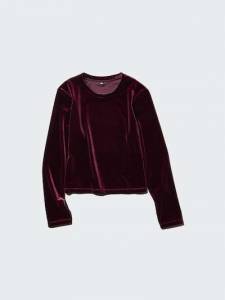 T-Shirt Manches Longues en Velours, plusieurs coloris - Du XXS au XL à 14.9 €