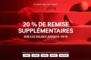 H&M 20% de remise supplémentaires sur les soldes + la livraison offerte 