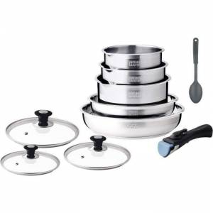 Batterie de cuisine induction Arthur Martin, AM4485 Inox - 10 pièces à 64.99 €